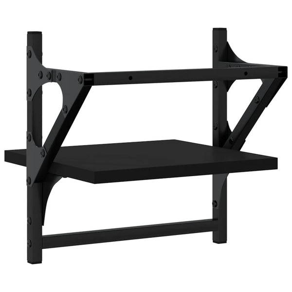 Schwarze Wandregale mit Stangen Sidon 30x25x30cm (2 St.)
