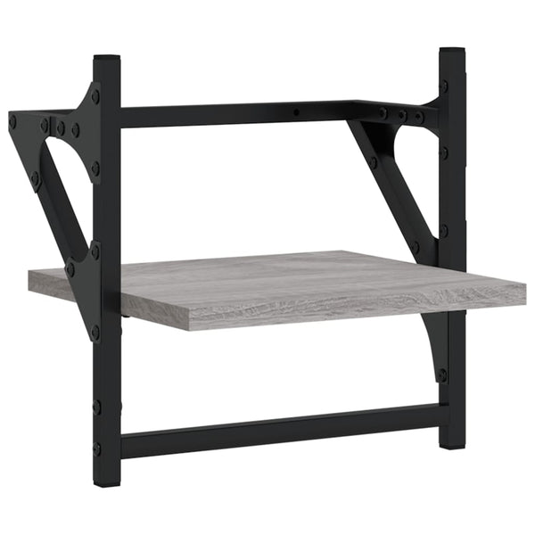 Graues Wandregal mit Stangen Sidon 30x25x30cm (2 Stk. Sonoma)