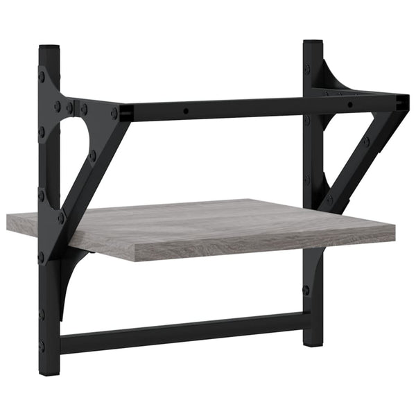 Graues Wandregal mit Stangen Sidon 30x25x30cm (2 Stk. Sonoma)