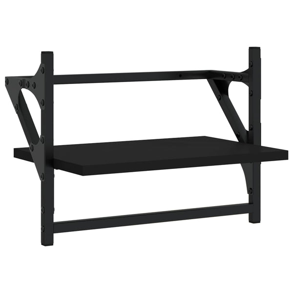 Schwarze Wandregale mit Stangen Sidon 40x25x30cm (2 Stück)