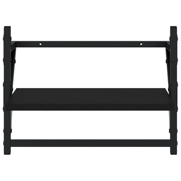 Schwarze Wandregale mit Stangen Sidon 40x25x30cm (2 Stück)