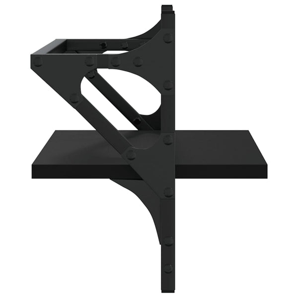 Schwarze Wandregale mit Stangen Sidon 40x25x30cm (2 Stück)