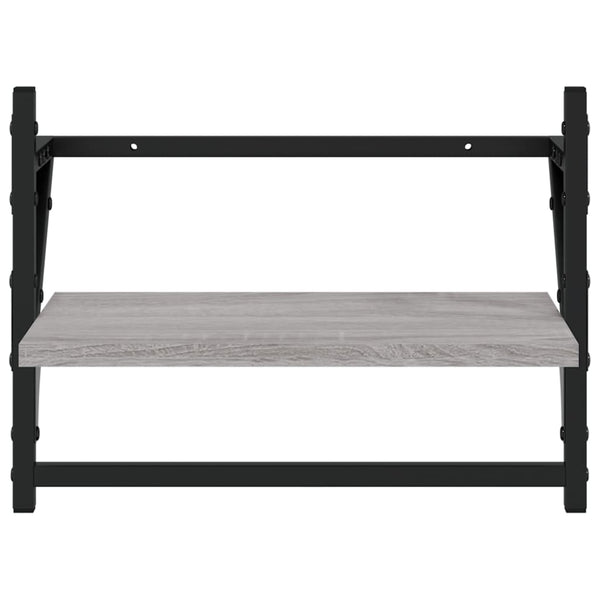 Graues Wandregal mit Stangen Sidon 40x25x30cm (2 Stk. Sonoma)