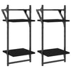 Schwarze Wandregale mit Stangen 2 Ebenen Bunescu 30x25x65cm (2 Stk.)