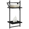 Schwarze Wandregale mit Stangen 2 Ebenen Bunescu 30x25x65cm (2 Stk.)