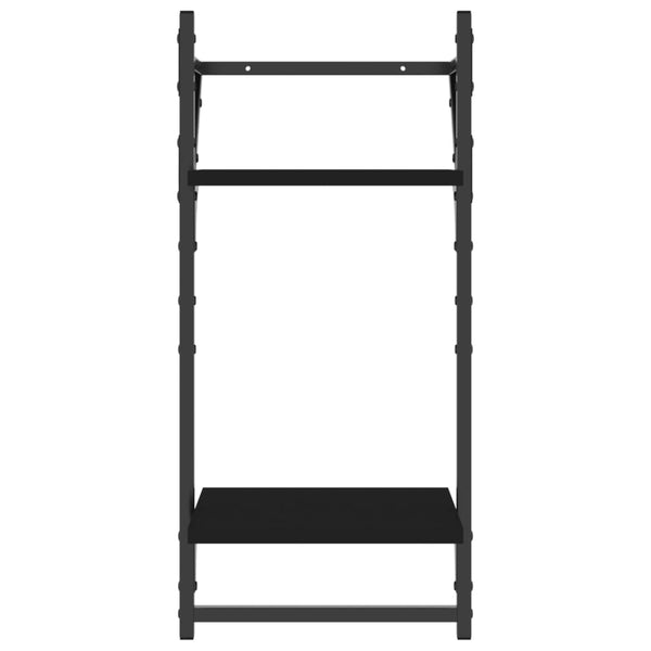 Schwarze Wandregale mit Stangen 2 Ebenen Bunescu 30x25x65cm (2 Stk.)