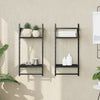 Schwarze Wandregale mit Stangen 2 Ebenen Bunescu 30x25x65cm (2 Stk.)