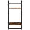 Wandregale aus geräucherter Eiche mit Stangen, 2 Ebenen, Bunescu 30x25x65cm (2 Stück)