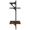 Wandregale aus geräucherter Eiche mit Stangen, 2 Ebenen, Bunescu 30x25x65cm (2 Stück)