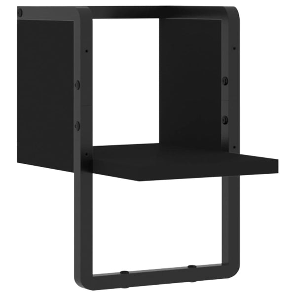 Schwarzes Wandregal mit Stange Lungulescu 20x25x30cm