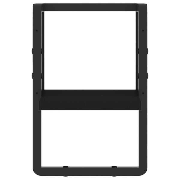 Schwarzes Wandregal mit Stange Lungulescu 20x25x30cm