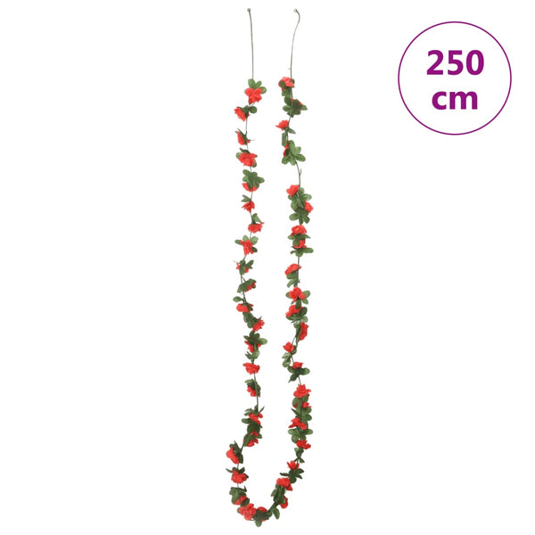 Keväänpunainen tekokukkaseppeleet Parti 250cm (6 kpl)