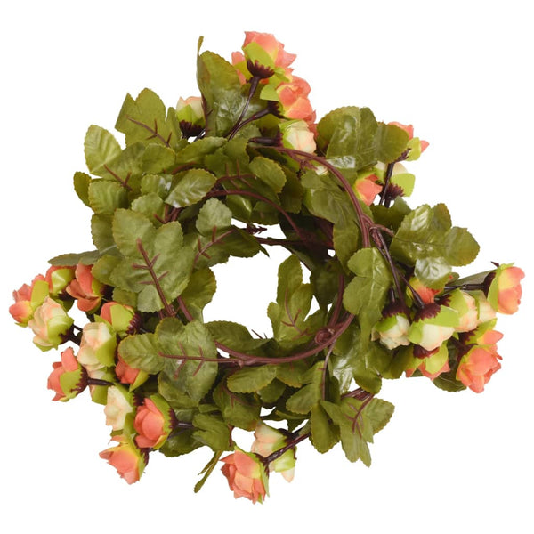 Künstliche Blumenkränze in Sonnenuntergangsrot Ujeniuc 215cm (6 Stück)