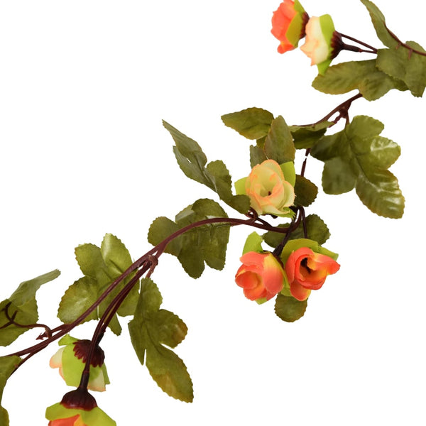 Künstliche Blumenkränze in Sonnenuntergangsrot Ujeniuc 215cm (6 Stück)