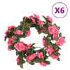 Rot-Pinke Kunstblumengirlande Zamfirescu 240cm (6 Stück)