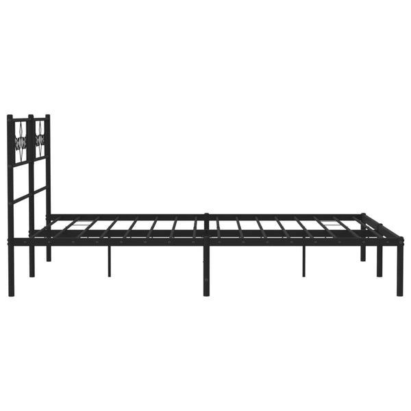 Schwarzes Metallbettgestell mit Kopfteil Gorie 120x190cm