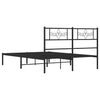 Schwarzes Metallbettgestell mit Kopfteil Gorie 120x190cm