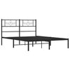 Schwarzes Metallbettgestell mit Kopfteil Gorie 140x190cm