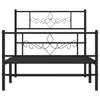Schwarzes Metallbettgestell mit Kopfteil Gorie 75x190cm