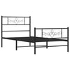 Schwarzes Metallbettgestell mit Kopfteil Gorie 80x200cm