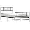 Schwarzes Metallbettgestell mit Kopfteil Gorie 80x200cm