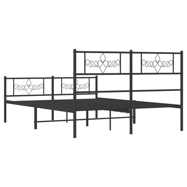 Schwarzes Metallbettgestell mit Kopfteilen Gorie 120x190cm