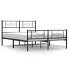 Schwarzes Metallbettgestell mit Kopfteil Gorie 140x190cm