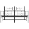 Schwarzes Metallbettgestell mit Kopfteil Gorie 140x190cm