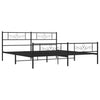 Schwarzes Metallbettgestell mit Kopfteil Gorie 193x203cm