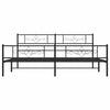 Schwarzes Metallbettgestell mit Kopfteil Gorie 193x203cm