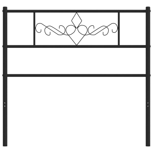 Schwarzes Metallkopfteil Landislau 75cm