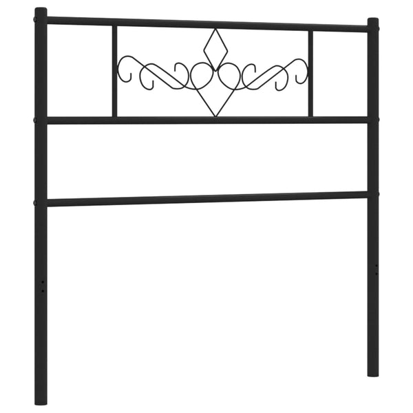 Schwarzes Metallkopfteil Landislau 75cm
