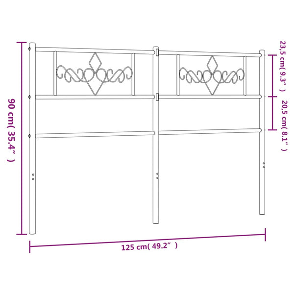 Musta metallinen sängynpääty Landislau 120cm