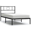 Schwarzes Metallbettgestell mit Kopfteil Orsina 100x200cm