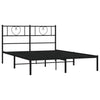 Schwarzes Metallbettgestell mit Kopfteil Orsina 120x190cm