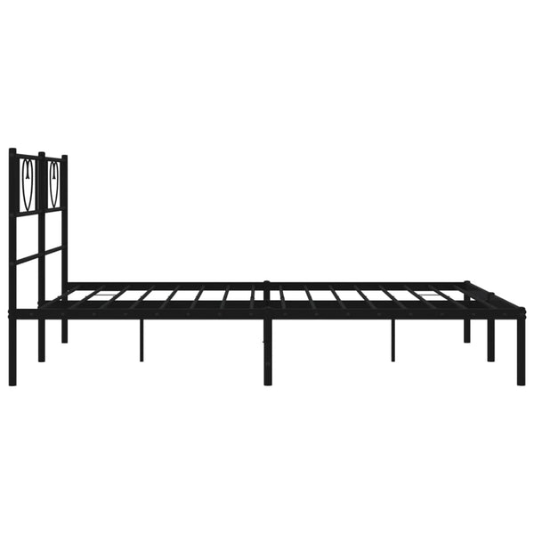 Schwarzes Metallbettgestell mit Kopfteil Orsina 120x190cm