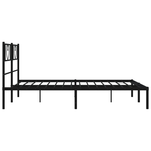 Schwarzes Metallbettgestell mit Kopfteil Orsina 140x200cm