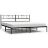 Schwarzes Metallbettgestell mit Kopfteil Orsina 183x213cm