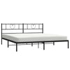 Schwarzes Metallbettgestell mit Kopfteil Orsina 183x213cm