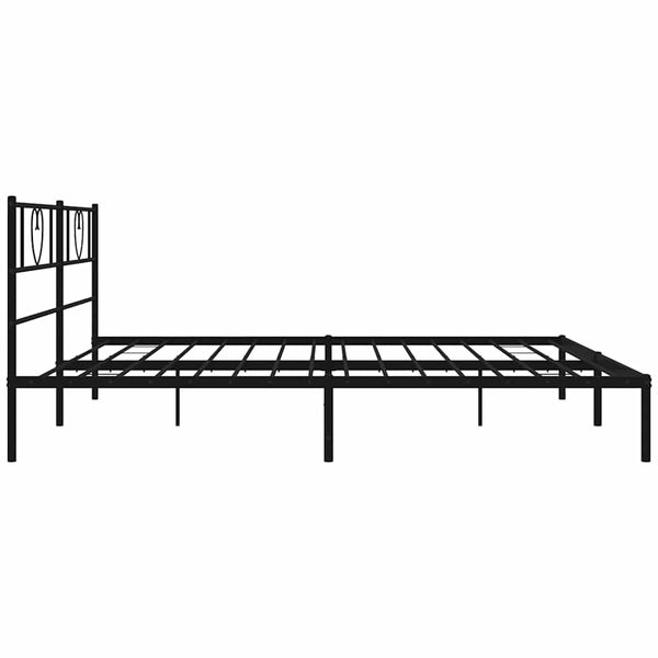 Schwarzes Metallbettgestell mit Kopfteil Orsina 183x213cm