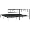 Schwarzes Metallbettgestell mit Kopfteil Orsina 183x213cm