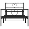 Schwarzes Metallbettgestell mit Kopfteilen Orsina 75x190cm