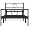 Schwarzes Metallbettgestell mit Kopfteil Orsina 80x200cm