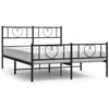 Schwarzer Metallbettrahmen mit Kopfteil Orsina 150x200cm
