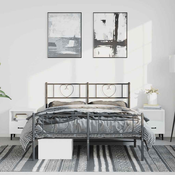 Schwarzer Metallbettrahmen mit Kopfteil Orsina 150x200cm