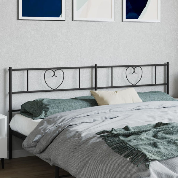 Schwarzes Metallkopfteil Aitanga 200 cm