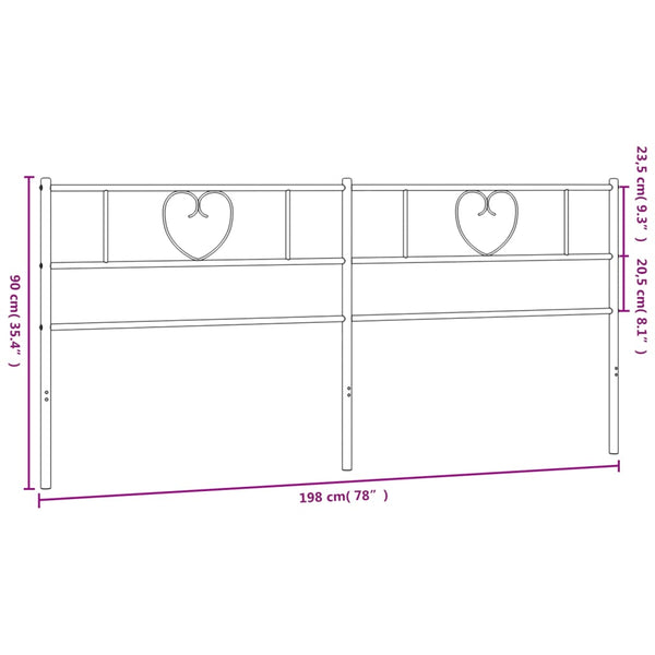 Valkoinen metallinen sängynpääty Aitanga 193cm