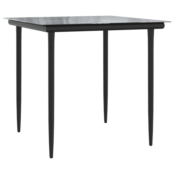 Schwarze 3-teilige Outdoor-Essgruppe Iunoch (Stahl und Textil)