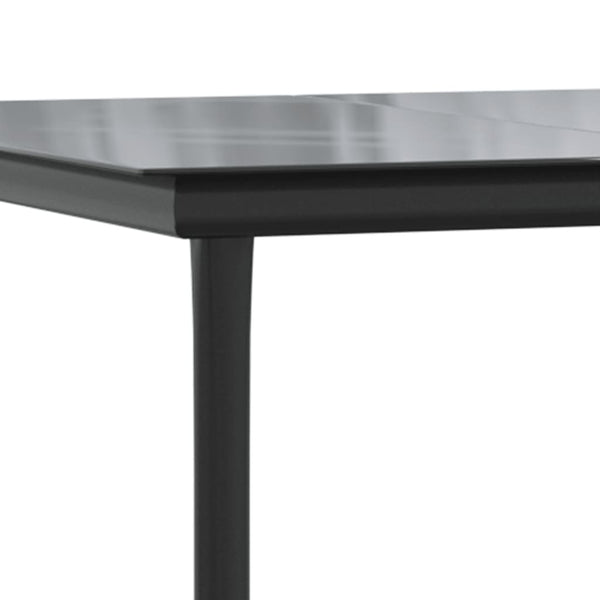 Schwarze 3-teilige Outdoor-Essgruppe Iunoch (Stahl und Textil)