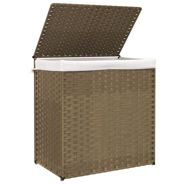 Wäschekorb Sarvin 53x35x57cm (2-teilig Polyrattan)